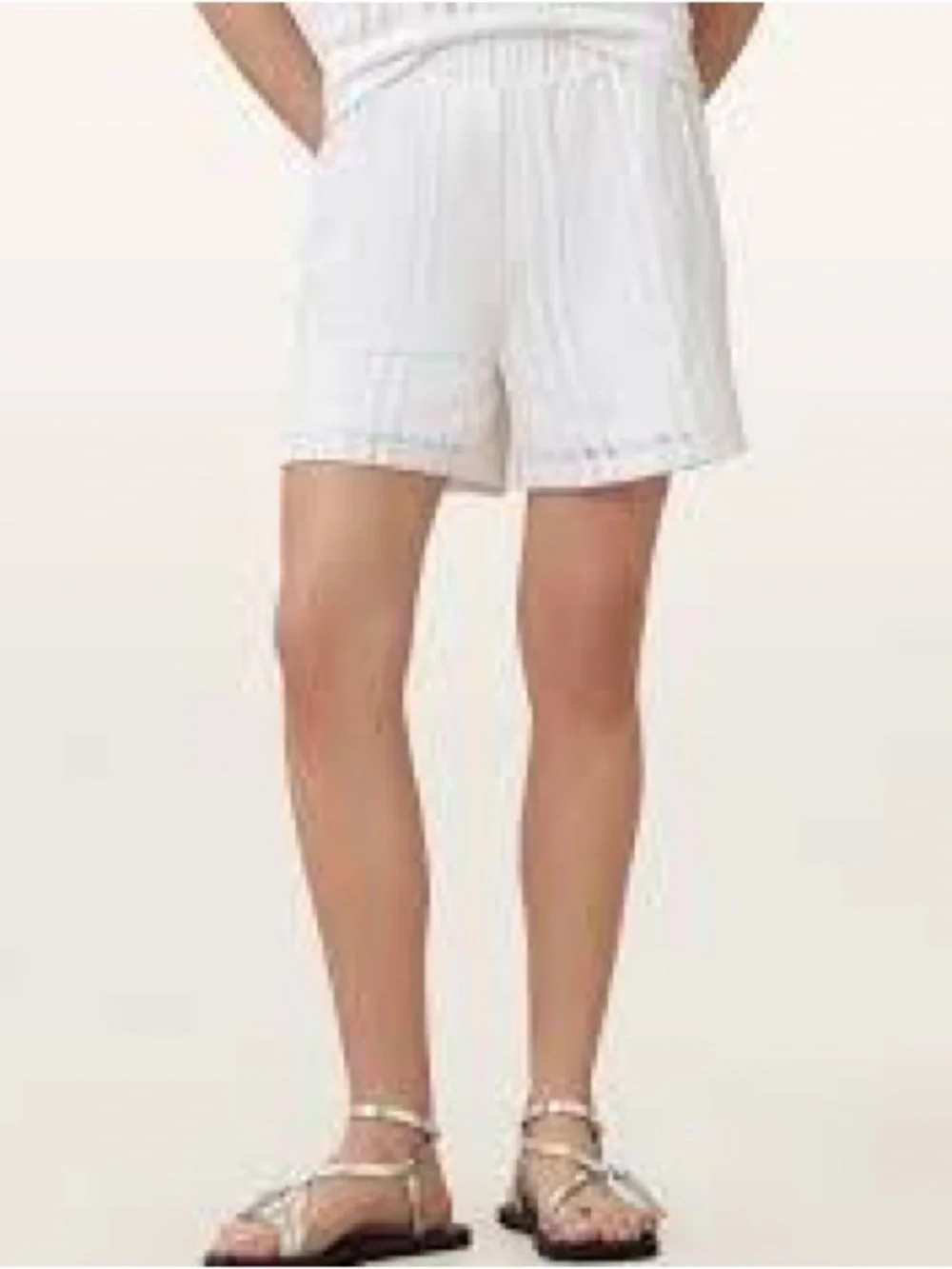 All Saints Ivory High-Waist Knit Shorts